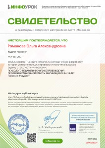 Свидетельство проекта infourok.ru №ШЯ47358234